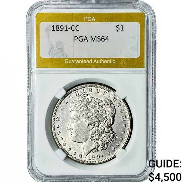 1891-CC Morgan Silver Dollar PGA MS64