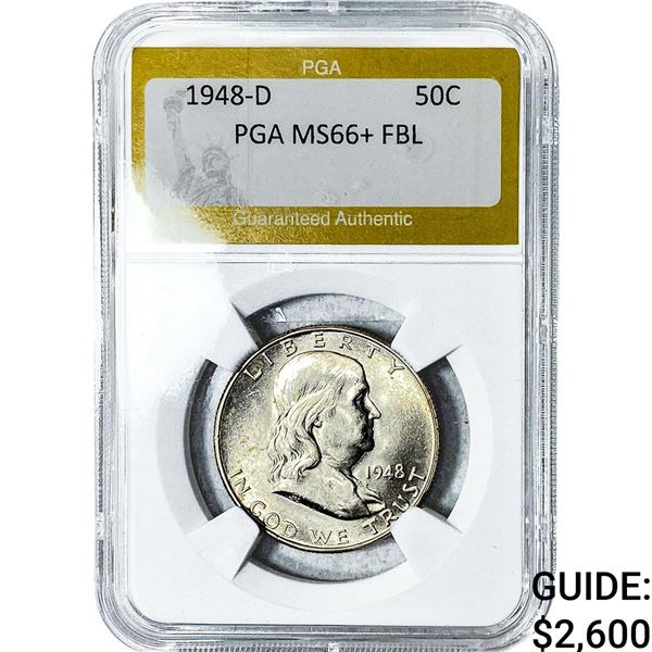 1948-D Franklin Half Dollar PGA MS66+ FBL