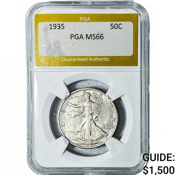 1935 Walking Liberty Half Dollar PGA MS66