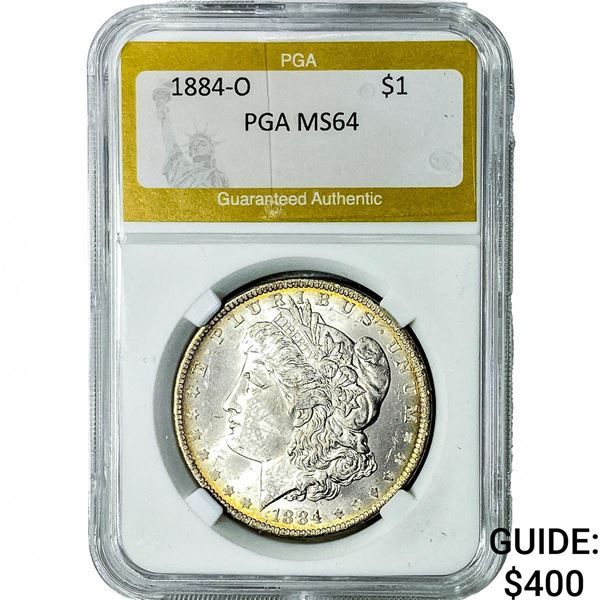 1884-O Morgan Silver Dollar PGA MS64