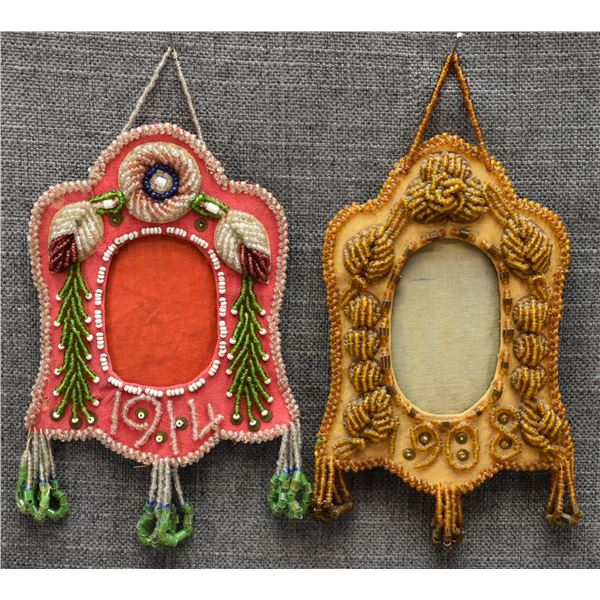 TWO IROQUOIS BEADED FRAMES