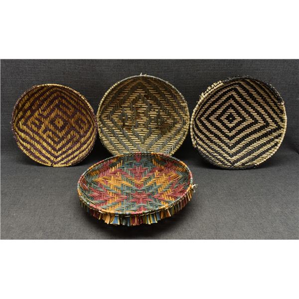 FOUR HOPI SIFTER BASKETS
