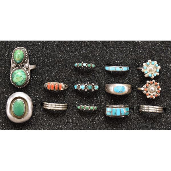 THIRTEEN NAVAJO RINGS
