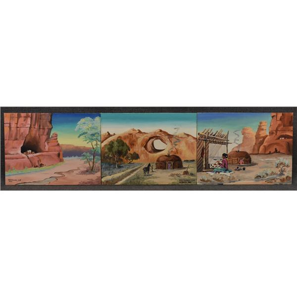THREE NAVAJO PAINTINGS (WHITE CLAY'S SON)