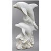 Image 1 : Cast Stone Triple Leaping Dolphin Garden Statue Sculpture (Approx 20x. 40in H)