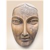 Image 1 : Carved Stone Stylized Buddha / Asian Head Garden Sculpture with Etched Dragon Detail (Approx.