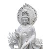 Image 2 : Large Carved White Marble Guan Yin Riding Dragon Garden Statue Sculpture (Approx. 45x83in)