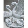 Image 2 : Large Carved White Marble Mating Swan Family Garden Statue Sculpture (Approx. 48x43)