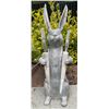 Image 1 : Metal Garden Rabbit Statue Holding Carrots in Coat (Approx.12x32)