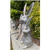 Image 2 : Metal Garden Rabbit Statue Holding Carrots in Coat (Approx.12x32)