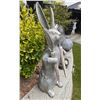 Image 3 : Metal Garden Rabbit Statue Holding Carrots in Coat (Approx.12x32)