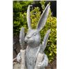 Image 4 : Metal Garden Rabbit Statue Holding Carrots in Coat (Approx.12x32)