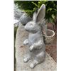 Image 1 : Metal Sitting Bunny Garden Statue with Backpack Planter Basket (Approx. 7x18 )