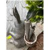 Image 3 : Metal Sitting Bunny Garden Statue with Backpack Planter Basket (Approx. 7x18 )