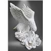 Image 1 : Large Carved White Marble Swooping Eagle Garden Statue Sculpture Right Facing (Approx. Across 31x31)