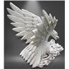 Image 3 : Large Carved White Marble Swooping Eagle Garden Statue Sculpture Right Facing (Approx. Across 31x31)