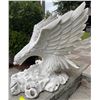 Image 4 : Large Carved White Marble Swooping Eagle Garden Statue Sculpture Right Facing (Approx. Across 31x31)