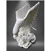 Image 1 : Large Carved White Marble Swooping Eagle Garden Statue Sculpture Left Facing (Approx. Across 31x31)