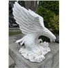 Image 4 : Large Carved White Marble Swooping Eagle Garden Statue Sculpture Left Facing (Approx. Across 31x31)