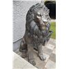 Image 1 : Large Cast Bronze-Finish Seated Guardian Lion Estate Garden Statue Sculpture Right Facing (Approx. 3