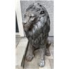 Image 2 : Large Cast Bronze-Finish Seated Guardian Lion Estate Garden Statue Sculpture Right Facing (Approx. 3
