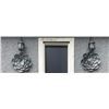 Image 1 : Group of 2 Large Galvanized Metal Layered Floral Hanging Wall / Garden Art Sculpture