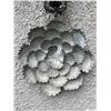 Image 2 : Group of 2 Large Galvanized Metal Layered Floral Hanging Wall / Garden Art Sculpture