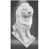 Image 1 : Large Carved White Marble Roaring Guardian Lion Estate Garden Statue Sculpture Right Facing (Approx.