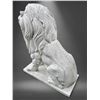 Image 3 : Large Carved White Marble Roaring Guardian Lion Estate Garden Statue Sculpture Right Facing (Approx.