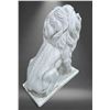 Image 3 : Large Carved White Marble Roaring Guardian Lion Estate Garden Statue Sculpture Left Facing (Approx. 
