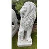 Image 3 : Large Carved White Marble Guardian Lion with Cub Estate Garden Statue Sculpture Right Facing (Approx