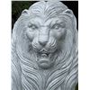 Image 5 : Large Carved White Marble Guardian Lion with Cub Estate Garden Statue Sculpture Right Facing (Approx