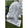 Image 2 : Large Carved White Marble Guardian Lion with Cub Estate Garden Statue Sculpture (Approx. 24x57x65)