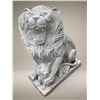 Image 1 : Large Carved White Marble Roaring Guardian Lion with Cub Estate Garden Statue Sculpture Left Facing 