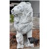 Image 2 : Large Carved White Marble Roaring Guardian Lion with Cub Estate Garden Statue Sculpture Right Facing