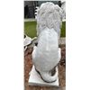 Image 4 : Large Carved White Marble Roaring Guardian Lion with Cub Estate Garden Statue Sculpture Right Facing
