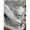 Image 5 : Large Carved White Marble Roaring Guardian Lion with Cub Estate Garden Statue Sculpture Right Facing