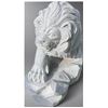 Image 2 : Large Carved White Marble Prowling Guardian Lion Estate Garden Statue Sculpture Right Facing (Approx