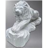 Image 1 : Large Carved White Marble Prowling Guardian Lion Estate Garden Statue Sculpture Left Facing (Approx.