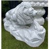 Image 5 : Large Carved White Marble Prowling Guardian Lion Estate Garden Statue Sculpture Left Facing (Approx.