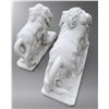 Image 3 : Pair of Carved White Marble Guardian Lion Garden Statues (2 Pcs)