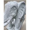 Image 2 : Large Carved White Marble Ceremonial Trunk-Up Elephant Garden Statue Sculpture (Approx. 20x82x64)