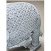 Image 3 : Large Carved White Marble Ceremonial Trunk-Up Elephant Garden Statue Sculpture (Approx. 20x82x64)