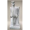 Image 4 : Large Carved White Marble Ceremonial Trunk-Up Elephant Garden Statue Sculpture (Approx. 20x82x64)