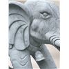 Image 2 : Large Carved White Marble Ceremonial Trunk-Up Elephant Garden Statue Sculpture (Approx. 20x82x64)