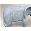 Image 3 : Large Carved White Marble Ceremonial Trunk-Up Elephant Garden Statue Sculpture (Approx. 20x82x64)