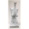 Image 4 : Large Carved White Marble Ceremonial Trunk-Up Elephant Garden Statue Sculpture (Approx. 20x82x64)
