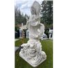 Image 2 : Monumental Carved White Marble Guan Yin Riding Dragon Estate Garden Statue Sculpture (Approx. 53x34x