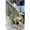 Image 1 : Monumental Cast Bronze-Finish Perched Eagle with Wings Raised Estate Garden Statue Sculpture (Approx