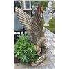 Image 3 : Monumental Cast Bronze-Finish Perched Eagle with Wings Raised Estate Garden Statue Sculpture (Approx